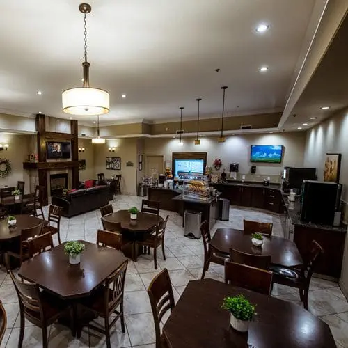 Dining and lounge area in the team bookings hotel.